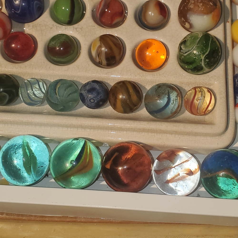 HUGE MARBLES COLLECTION 34LBs GERMAN CAC AKRO PELTIER JABO MARBLE KING DISPLAYS - Picture 3 of 16
